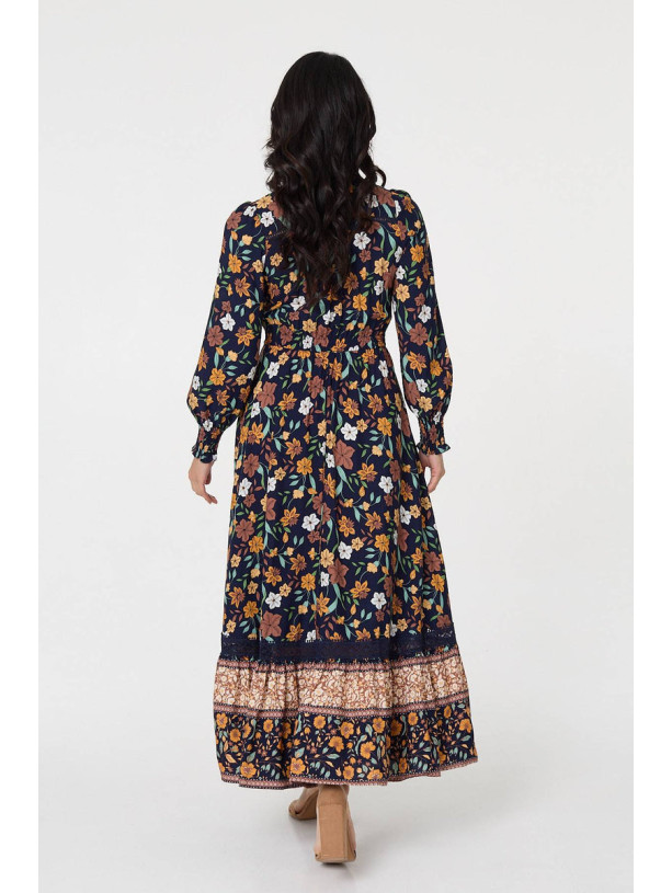 Rochie în Formă de A cu Flori