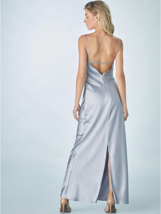 Rochie Midi cu Bretele din Satin